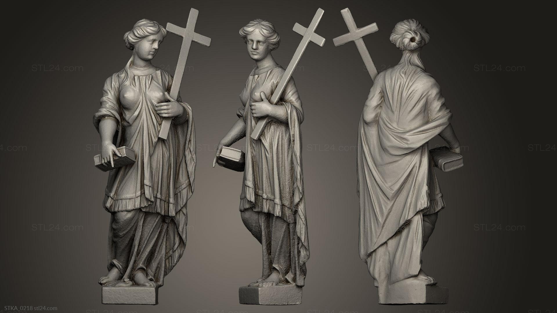 Статуи античные и исторические (Церковь Веры Мартна, STKA_0218) 3D модель для ЧПУ станка